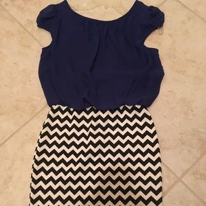 Blue and striped dress